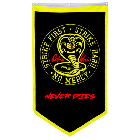 Fyon Cobra Kai Strike First Hard No Mercy Flag Banner 30x50inch