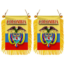 Colombia Flag Mini Car Rearview Mirror Flag Banner - 2PC