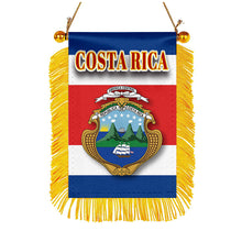 Costa Rica Flag Mini Car Rearview Mirror Flag Banner - 2PC