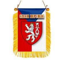 Czech Republic Flag Mini Car Rearview Mirror Flag Banner - 2PC