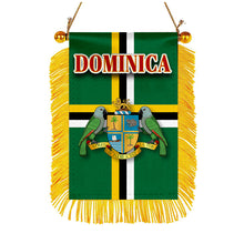 Dominica Flag Mini Car Rearview Mirror Flag Banner - 2PC