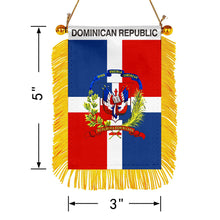 Fyon The Dominican Republic Flag Mini Car Rearview Mirror Flag Banner - 2PC