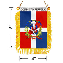 Fyon The Dominican Republic Flag Mini Car Rearview Mirror Flag Banner - 2PC