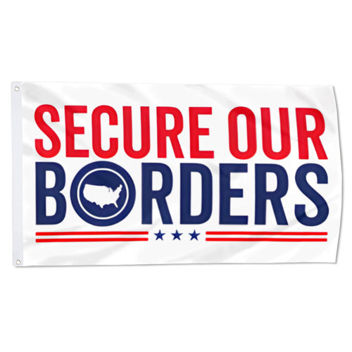 Fyon Donald Trump Secure Our Borders MAGA Flag Indoor and Outdoor Banner