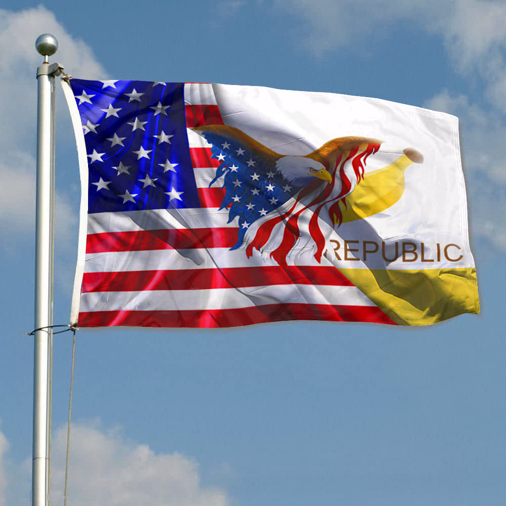 Fyon Eagle America And Banana Republic Flag Indoor and outdoor banner