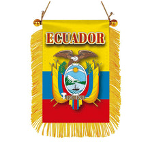 Ecuador Flag Mini Car Rearview Mirror Flag Banner - 2PC