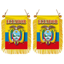 Ecuador Flag Mini Car Rearview Mirror Flag Banner - 2PC