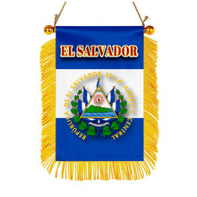 El Salvador Flag Mini Car Rearview Mirror Flag Banner - 2PC