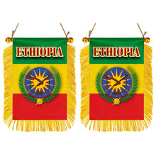 Ethiopia Flag Mini Car Rearview Mirror Flag Banner - 2PC