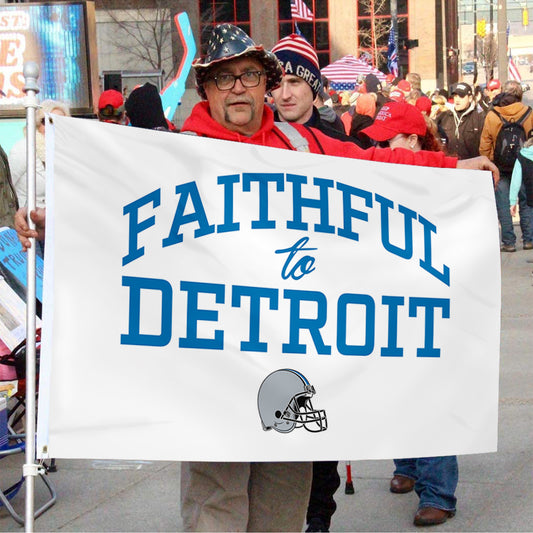 Fyon Faithful to Detroit Flag  Indoor and outdoor banner