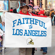 Fyon Faithful to Los Angeles Flag Light Blue Indoor and outdoor banner