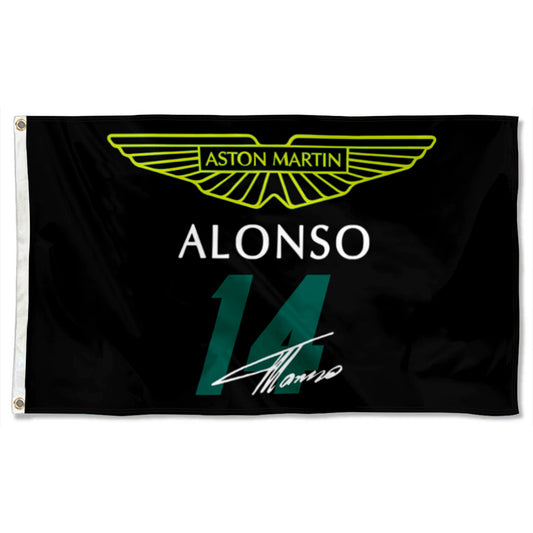 Fyon Fernando Alonso  Aston Martin 14# Flag Banner