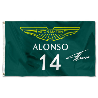 Fyon Fernando Alonso  Aston Martin 14# Flag Banner