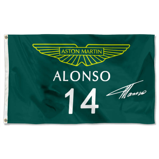 Fyon Fernando Alonso  Aston Martin 14# Flag Banner