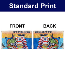 Fyon Double-sided Fishing Time Flag Banner Man Cave Bar Garage Pub