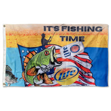 Fyon Double-sided Fishing Time Flag Banner Man Cave Bar Garage Pub