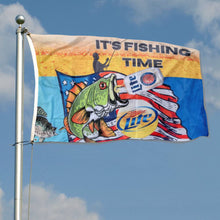 Fyon Double-sided Fishing Time Flag Banner Man Cave Bar Garage Pub