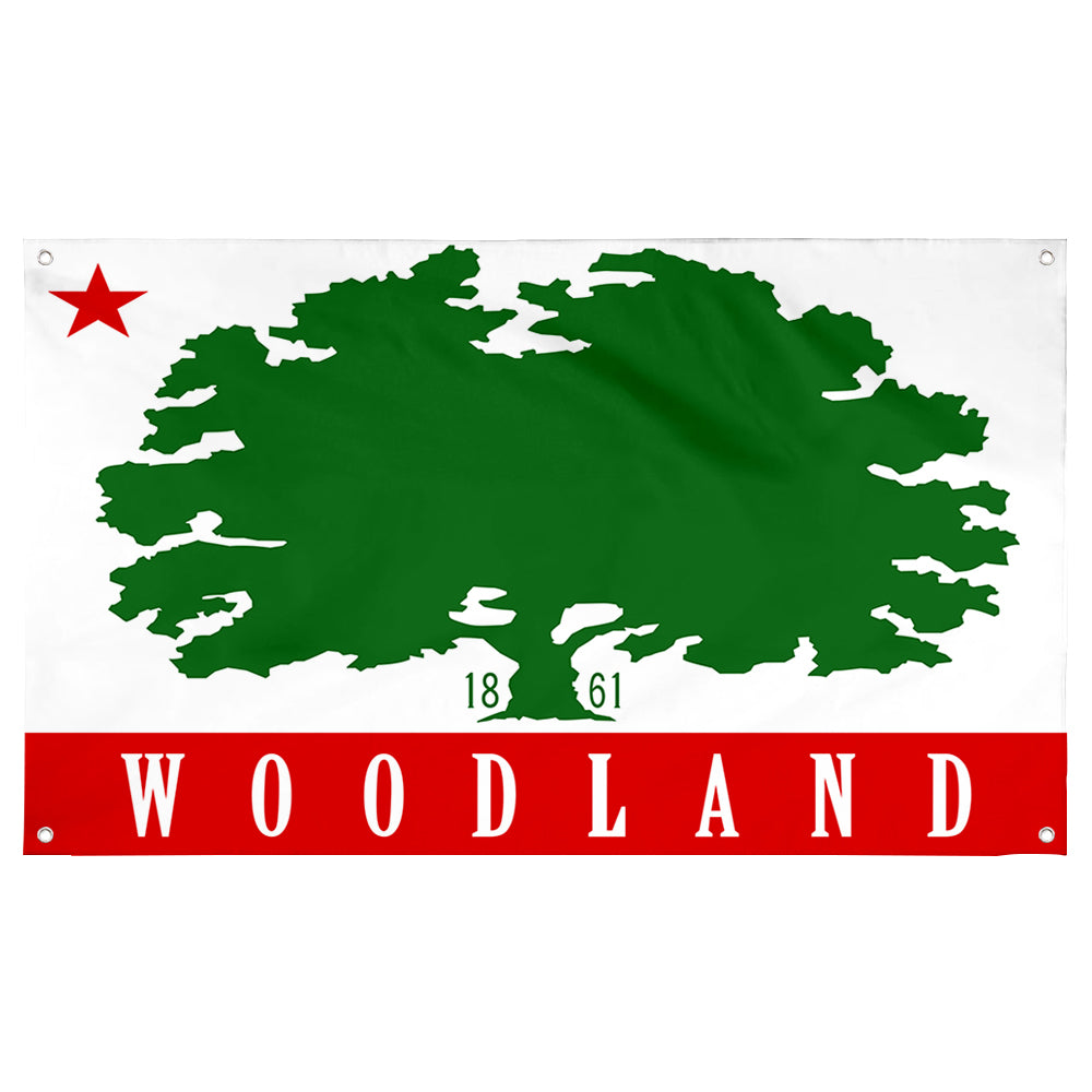 Fyon Woodland, California Flag Banner
