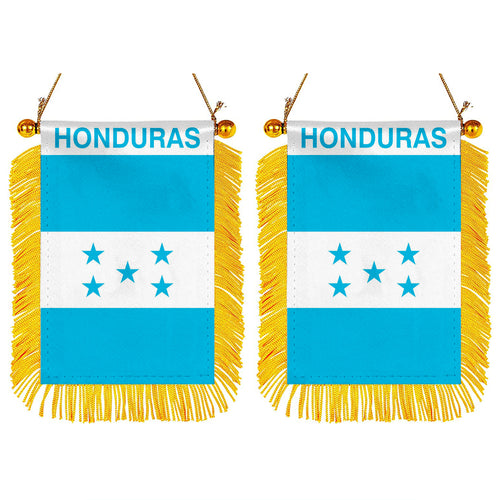Fyon The Honduras Flag Mini Car Rearview Mirror Flag Banner - 2PC