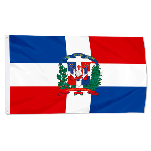 Fyon Dominican Republic Flag Banner Red Cross