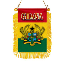 Ghana Flag Mini Car Rearview Mirror Flag Banner - 2PC