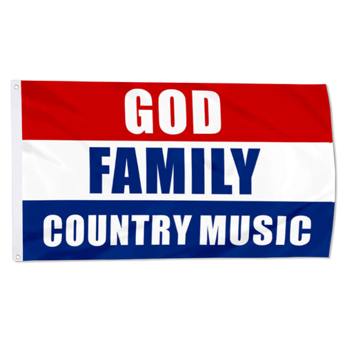 Fyon God Family Country Music Flag Indoor and Outdoor Banner