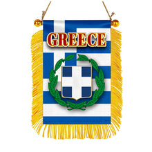 Greece Flag Mini Car Rearview Mirror Flag Banner - 2PC