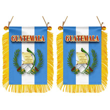 Guatemala Flag Mini Car Rearview Mirror Flag Banner - 2PC