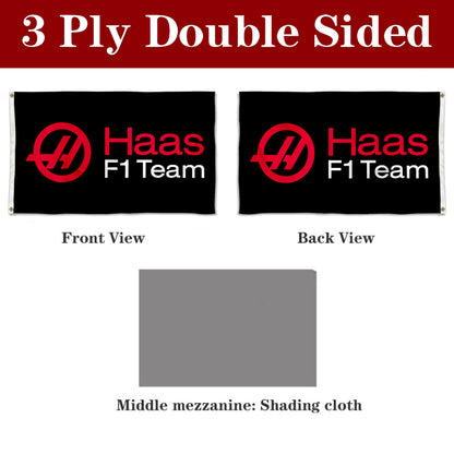 Fyon Haas F1 Team Racing flag Checked Racing Grommet Flag Banner