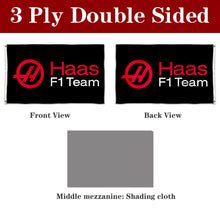 Fyon Double-sided Haas F1 Team Racing flag Checked Racing Grommet Flag Banner