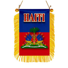 Haiti Flag Mini Car Rearview Mirror Flag Banner - 2PC