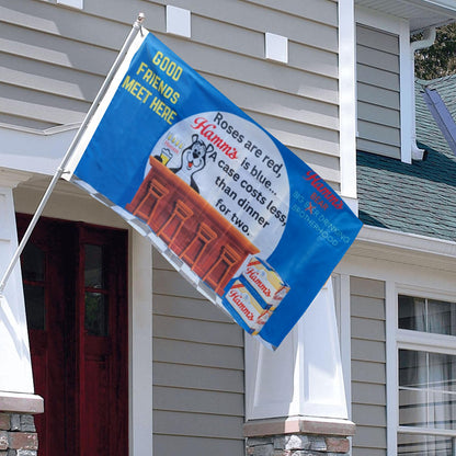 Fyon Double-sided Hamms Beer Flag Banner Man Cave Bar Garage Pub