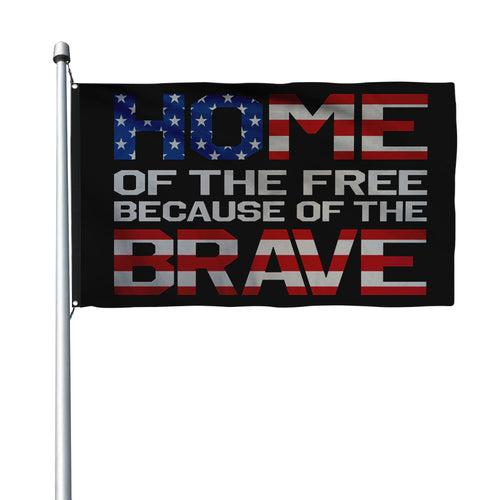 Fyon Home Of The Free Because Of The Brave Flag indoor and outdoor Banner