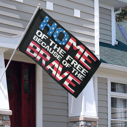 Fyon Home Of The Free Because Of The Brave Flag indoor and outdoor Banner