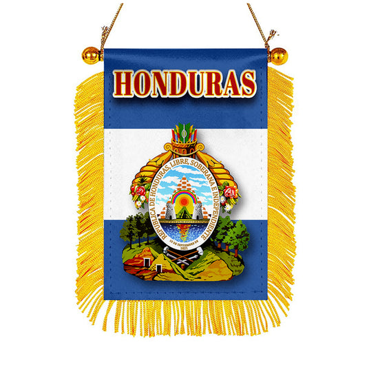 Honduras Flag Mini Car Rearview Mirror Flag Banner - 2PC