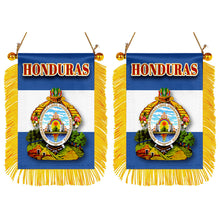 Honduras Flag Mini Car Rearview Mirror Flag Banner - 2PC