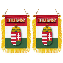 Hungary Flag Mini Car Rearview Mirror Flag Banner - 2PC