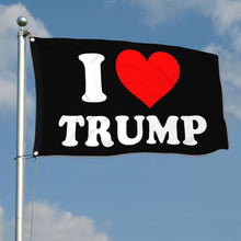 Fyon Double-sided I love TRUMP Flag Banner Black