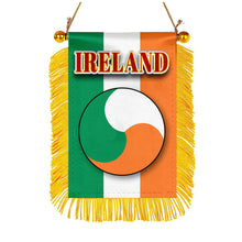 Ireland Flag Mini Car Rearview Mirror Flag Banner - 2PC