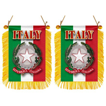 Italy Flag Mini Car Rearview Mirror Flag Banner - 2PC