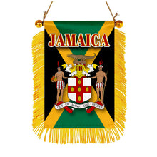 Jamaica Flag Mini Car Rearview Mirror Flag Banner - 2PC