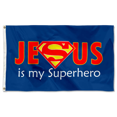 Fyon Jesus is My Super Hero Christian God Flag Indoor and outdoor banner