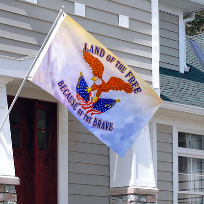 Fyon Land Of The Free Because Of The Brave Flag indoor and outdoor Banner