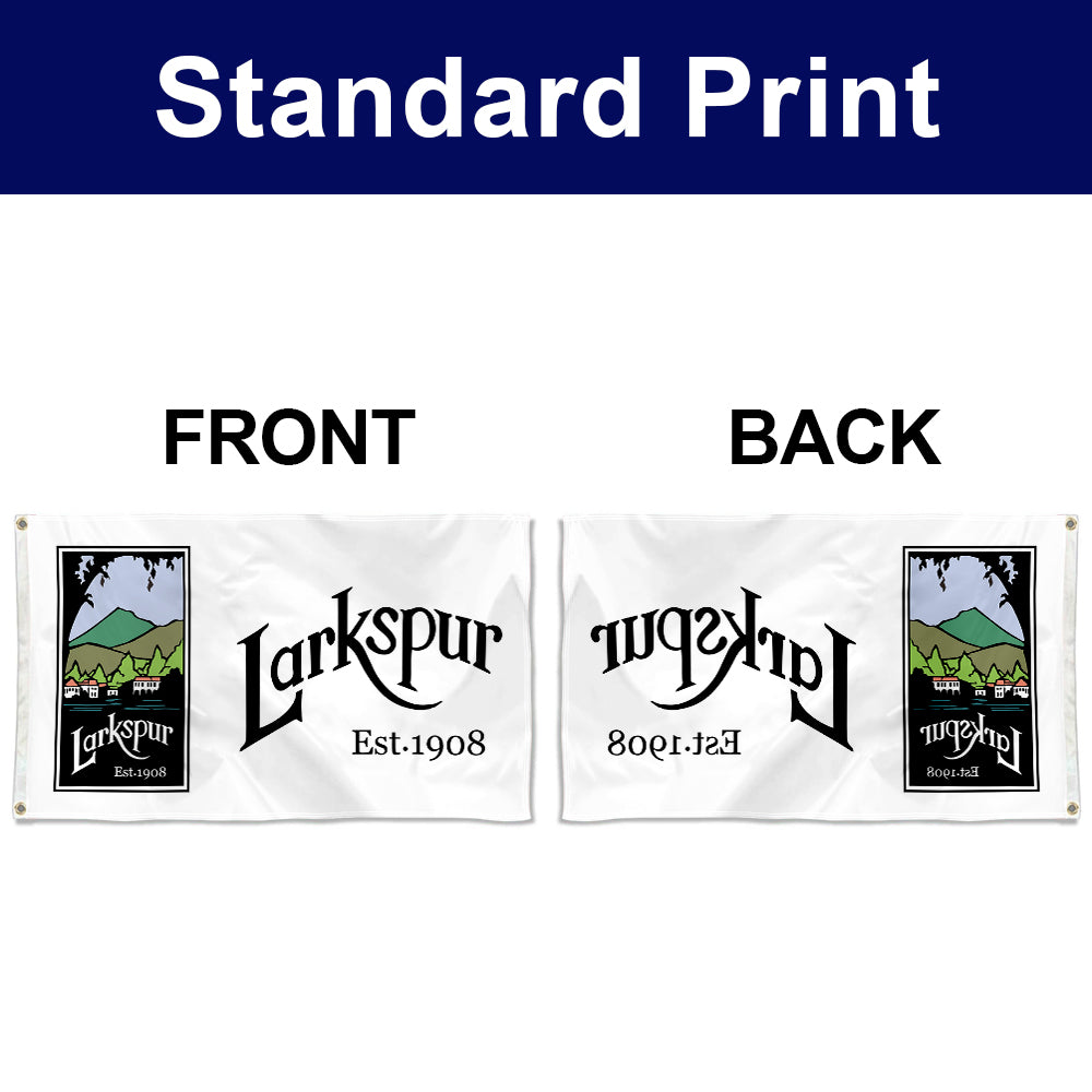 Fyon Double-sided Larkspur, California Flag Banner