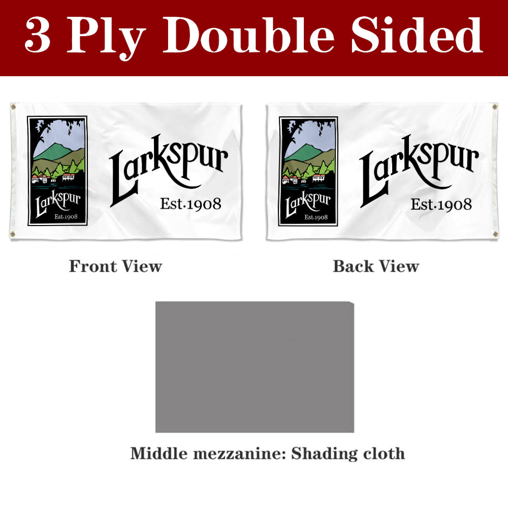 Fyon Double-sided Larkspur, California Flag Banner