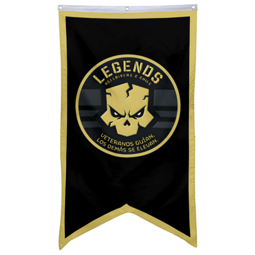 Fyon Legends Veterakos Guian Los Demas Se Elevan Flag Game Flags Banner