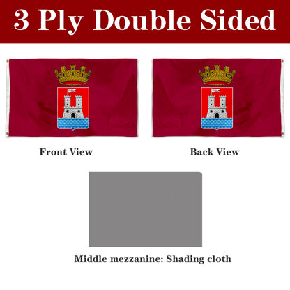 Fyon Double-sided Livorno, Italy Flag Banner