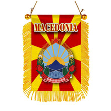 Macedonia Flag Mini Car Rearview Mirror Flag Banner - 2PC