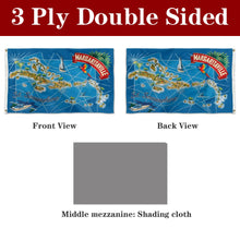 Fyon Double-sided Margaritaville Flag St. Somewhere Map Tropical Jimmy Buffet Flags Banner