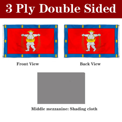 Fyon Double-sided Marijampole County, Lithuania Flag Banner